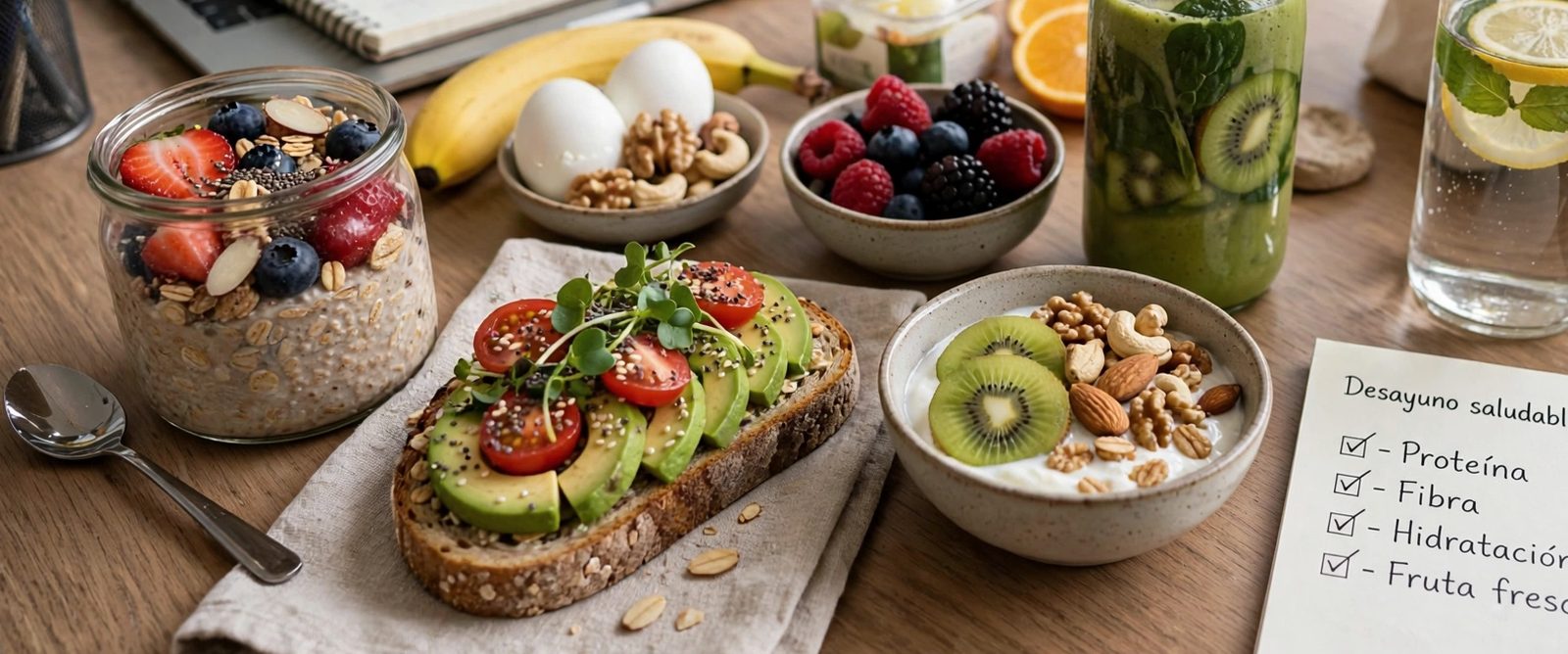 Healthy breakfast selection ready to share at the office